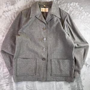Vintage 50's Western Star 49er Jacket Women’s Wool Coat Gray Pinup Rockabilly 14